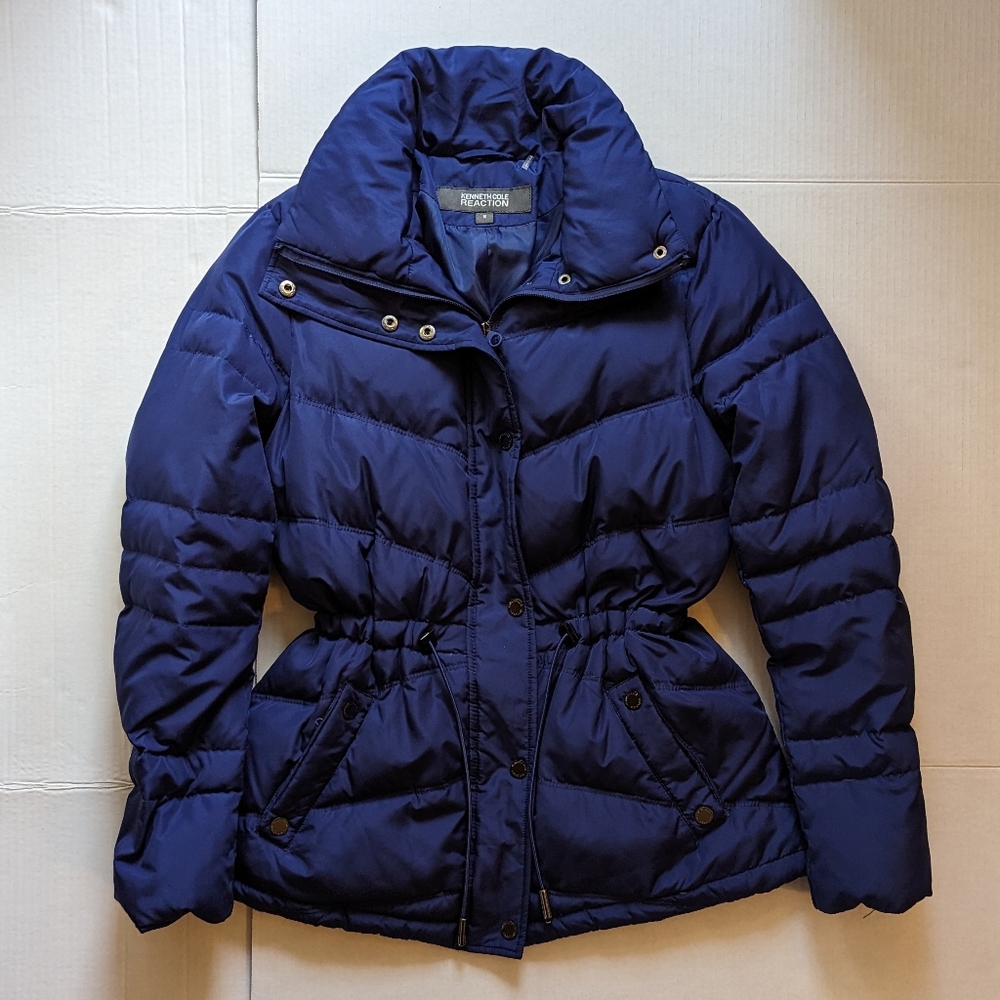 Kenneth Cole Reaction Women's Full-Zip  Blue Down Jacket